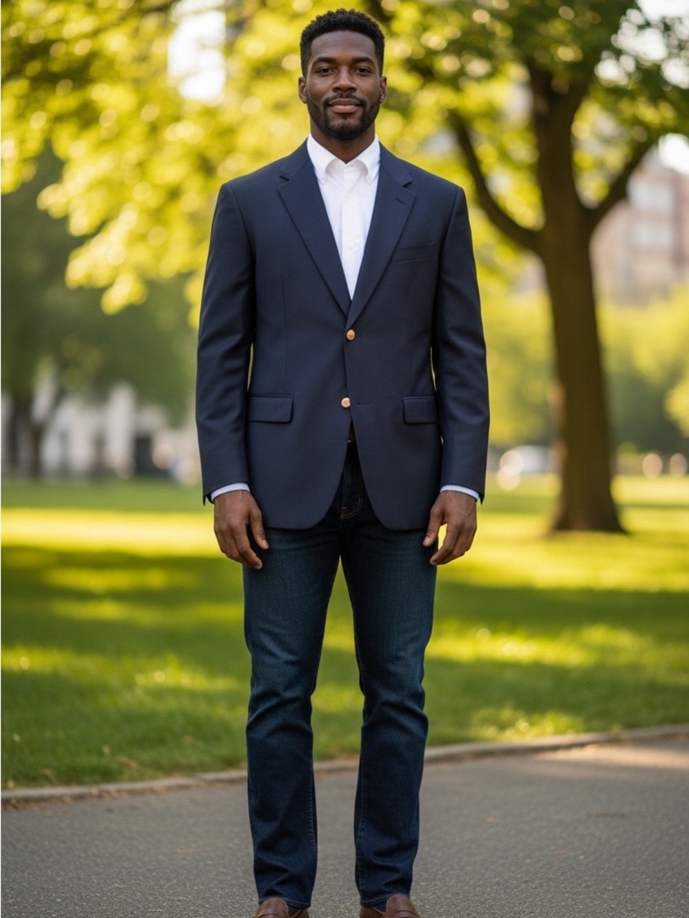 Lauren Ralph Lauren Navy Two-Button Sport Coat